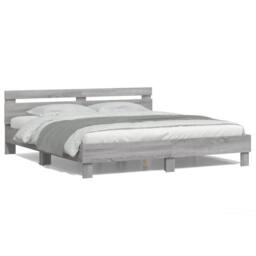 Berkfield Home Bed Frame with LED without Mattress Grey Sonoma 180x200 cm Super King - thumbnail 5