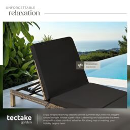tectake Sun Lounger Sofia in Natural - Size: 1 Seater - thumbnail 4