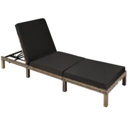 tectake Sun Lounger Sofia in Natural - Size: 1 Seater