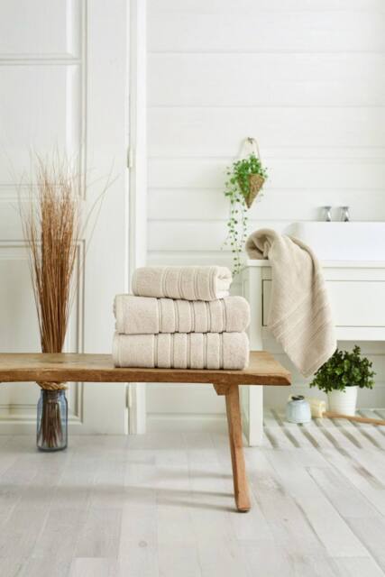 The Lyndon Company Rainham Supersoft Cotton Towel In Soft Absorbent Everyday Design in Taupe - image 1