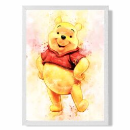 ARTZE Watercolour Winnie the Pooh Art Print with White Frame SIZE: A3 in Yellow - Size: A4 - thumbnail 2