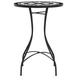 Berkfield Home Mosaic Bistro Table Black & White √ò50x70 cm Ceramic - Size: 50x70 cm - thumbnail 5