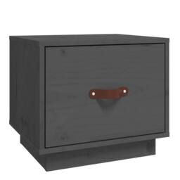 Berkfield Home Bedside Cabinet Grey 40x34x35 cm Solid Wood Pine - Size: 40 x 34 x 35 cm - thumbnail 1