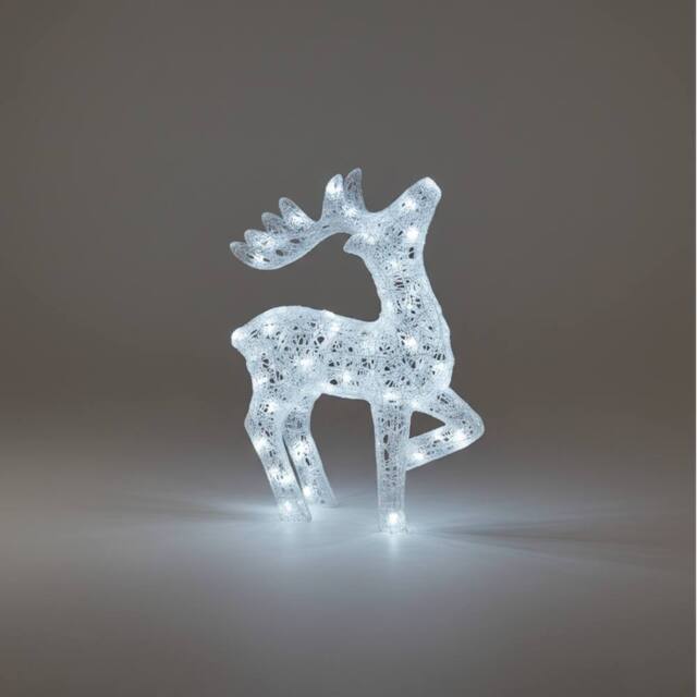 Pegdev 54cm Acrylic LED Deer Christmas Outdoor Decor 80 White LEDs in Cool White - image 1