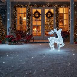 Pegdev 54cm Acrylic LED Deer Christmas Outdoor Decor 80 White LEDs in Cool White - thumbnail 3