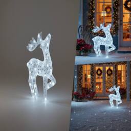 Pegdev 54cm Acrylic LED Deer Christmas Outdoor Decor 80 White LEDs in Cool White - thumbnail 4