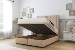 "Comfort Beds Royal Plush Ottoman Bed Set With 26"" Strutted Headboard in Stone - Size: Small Single" - thumbnail 2
