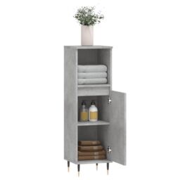Berkfield Home Bathroom Cabinet Concrete Grey 30x30x100 cm Engineered Wood - Size: 30 x 30 x 100 cm - thumbnail 4