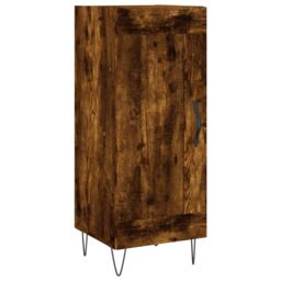 Berkfield Home Sideboard Smoked Oak 34.5x34x90 cm Engineered Wood in Brown - thumbnail 2