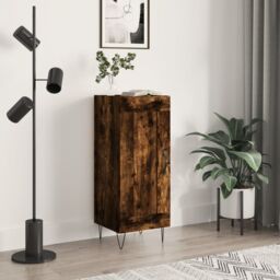 Berkfield Home Sideboard Smoked Oak 34.5x34x90 cm Engineered Wood in Brown - thumbnail 1