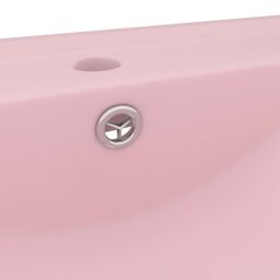 Berkfield Home Luxury Basin with Faucet Hole Matt Pink 60x46 cm Ceramic - thumbnail 5