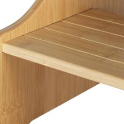 Levede Bamboo Step Stool with Handle Shelf Footstool Bathroom Kitchen Bed in Natural - thumbnail 7
