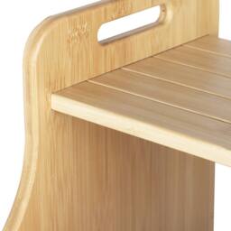 Levede Bamboo Step Stool with Handle Shelf Footstool Bathroom Kitchen Bed in Natural - thumbnail 5