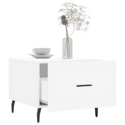 Berkfield Home Coffee Table White 50x50x40 cm Engineered Wood - Size: 50 x 50 x 40 cm - thumbnail 4