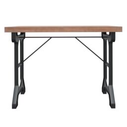 Berkfield Home Dining Table 110x65x82 cm Solid Wood Fir & Iron in Brown - Size: 110 x 65 x 82 cm - thumbnail 3