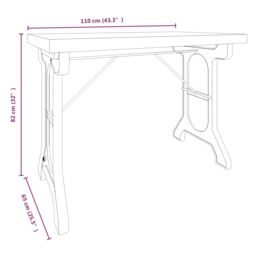 Berkfield Home Dining Table 110x65x82 cm Solid Wood Fir & Iron in Brown - Size: 110 x 65 x 82 cm - thumbnail 6