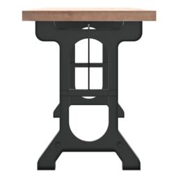 Berkfield Home Dining Table 110x65x82 cm Solid Wood Fir & Iron in Brown - Size: 110 x 65 x 82 cm - thumbnail 4