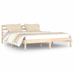 Berkfield Home Day Bed Solid Wood Pine 160x200 cm King Size in Brown - thumbnail 2