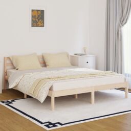 Berkfield Home Day Bed Solid Wood Pine 160x200 cm King Size in Brown - thumbnail 1