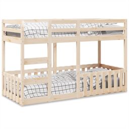Berkfield Home Bunk Bed 75x190 cm Solid Wood Pine in Brown