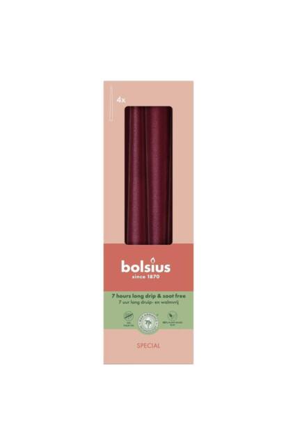 KDMD Metallic Red Bolsius Tapered Candles 245 x 24mm in Burgundy - image 1