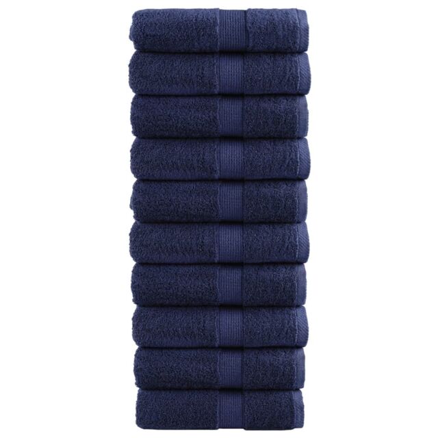Berkfield Home Premium Soap Towels SOLUND 10pcs Navy Blue 30x30cm 600gsm - image 1