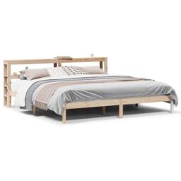 Berkfield Home Bed Frame without Mattress 180x200 cm Super King Solid Wood Pine in Light Tan - thumbnail 1