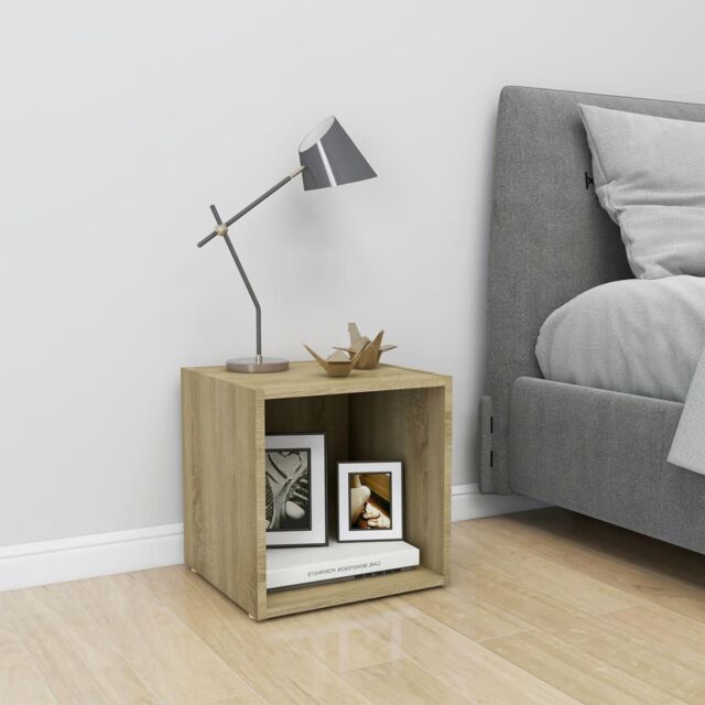 Berkfield Home TV Cabinet Sonoma Oak 37x35x37 cm Engineered Wood in Brown - Size: 37 x 35 x 37 cm - image 1