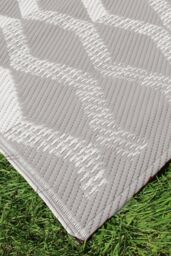 Fusion 'Rico' Outdoor Vertical Zig Zags UV Resistant Outdoor Rug in Grey - Size: 170 cm x 120 cm - thumbnail 2