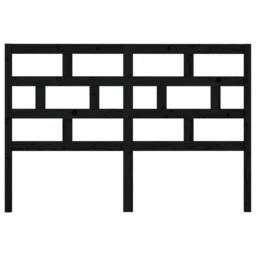 Berkfield Home Beautiful Bed Headboard Black 141x4x100 cm Solid Wood Pine - Size: 141 x 4 x 100 cm - thumbnail 4