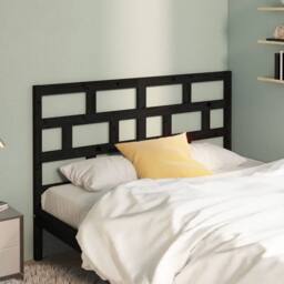 Berkfield Home Beautiful Bed Headboard Black 141x4x100 cm Solid Wood Pine - Size: 141 x 4 x 100 cm - thumbnail 1