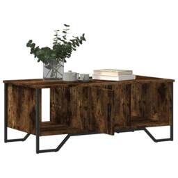 Berkfield Home Durable Coffee Table Smoked Oak 100x51x40 cm Engineered Wood in Brown - Size: 100 x 51 x 40 cm - thumbnail 9
