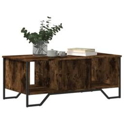 Berkfield Home Durable Coffee Table Smoked Oak 100x51x40 cm Engineered Wood in Brown - Size: 100 x 51 x 40 cm - thumbnail 4