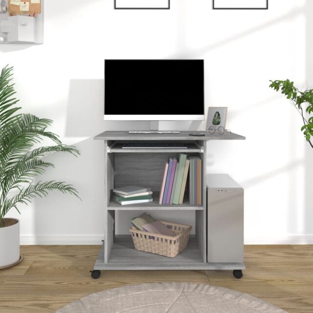 Berkfield Home Computer Desk Grey Sonoma 80x50x75 cm Engineered Wood - Size: 80 x 50 x 75 cm - image 1