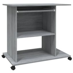 Berkfield Home Computer Desk Grey Sonoma 80x50x75 cm Engineered Wood - Size: 80 x 50 x 75 cm - thumbnail 2