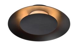 Lucide 'FOSKAL' Non Dimmable Stylish Modern Indoor LED Flush Ceiling Light in Black - thumbnail 1