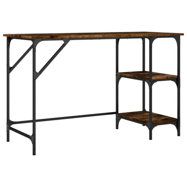 Berkfield Home Desk Smoked Oak 120x50x75 cm Metal & Engineered Wood in Brown - Size: 120 x 50 x 75 cm - image 1
