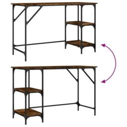 Berkfield Home Desk Smoked Oak 120x50x75 cm Metal & Engineered Wood in Brown - Size: 120 x 50 x 75 cm - thumbnail 8