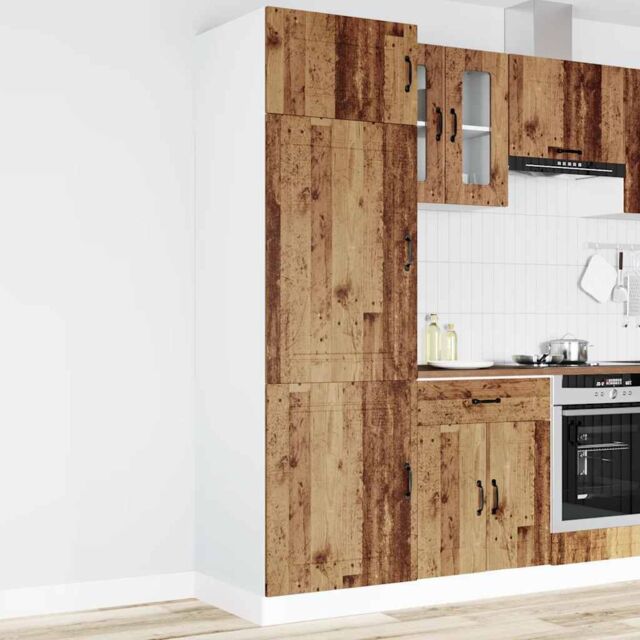 Berkfield Home Kitchen Cupboard Kalmar Old Wood Engineered Wood in Brown - image 1