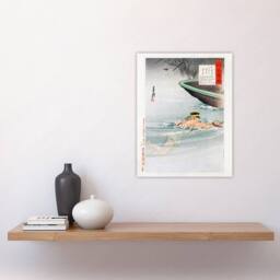 "Artery8 Sergeant Kawasaki Stealing Enemy Boat Wall Art Print Ogata Gekko in Blue - Size: W12"" x H16""" - thumbnail 4
