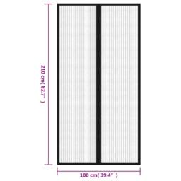 Berkfield Home Insect Door Curtain 210 x 100 cm 2 pcs Magnet Black - thumbnail 8