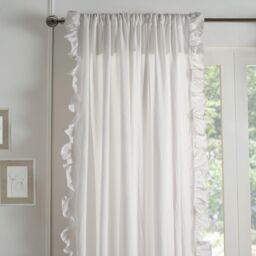 OHS Frill Voile Net Curtains 2 Window Panels Sheer Rod Slot Top Pair Set in White - Size: 140 cm width x 220 cm drop