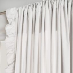 OHS Frill Voile Net Curtains 2 Window Panels Sheer Rod Slot Top Pair Set in White - Size: 140 cm width x 220 cm drop - thumbnail 2