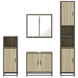 Berkfield Home 4¬†Piece Bathroom Furniture Set¬†Sonoma Oak Engineered Wood in Brown - thumbnail 5