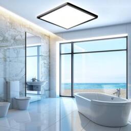 COMELY 36W LED Bathroom Ceiling Lights, IP44 Waterproof, Natural Light 4500K in Black - thumbnail 1