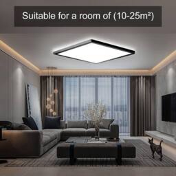 COMELY 36W LED Bathroom Ceiling Lights, IP44 Waterproof, Natural Light 4500K in Black - thumbnail 4