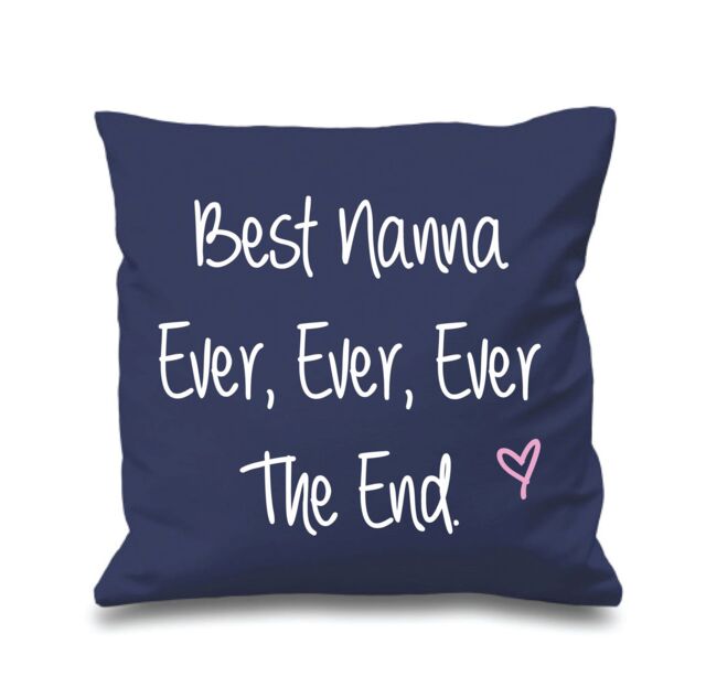 60 SECOND MAKEOVER Best Nanna Ever Ever Ever The End Cushion Cover in Navy - Size: 40 cm x 40 cm