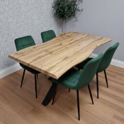 KOSY KOALA Modern Dining Table with 4 Green velvet Chairs Kitchen Furniture