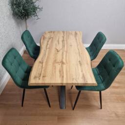 KOSY KOALA Modern Dining Table with 4 Green velvet Chairs Kitchen Furniture - thumbnail 5