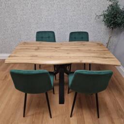 KOSY KOALA Modern Dining Table with 4 Green velvet Chairs Kitchen Furniture - thumbnail 6